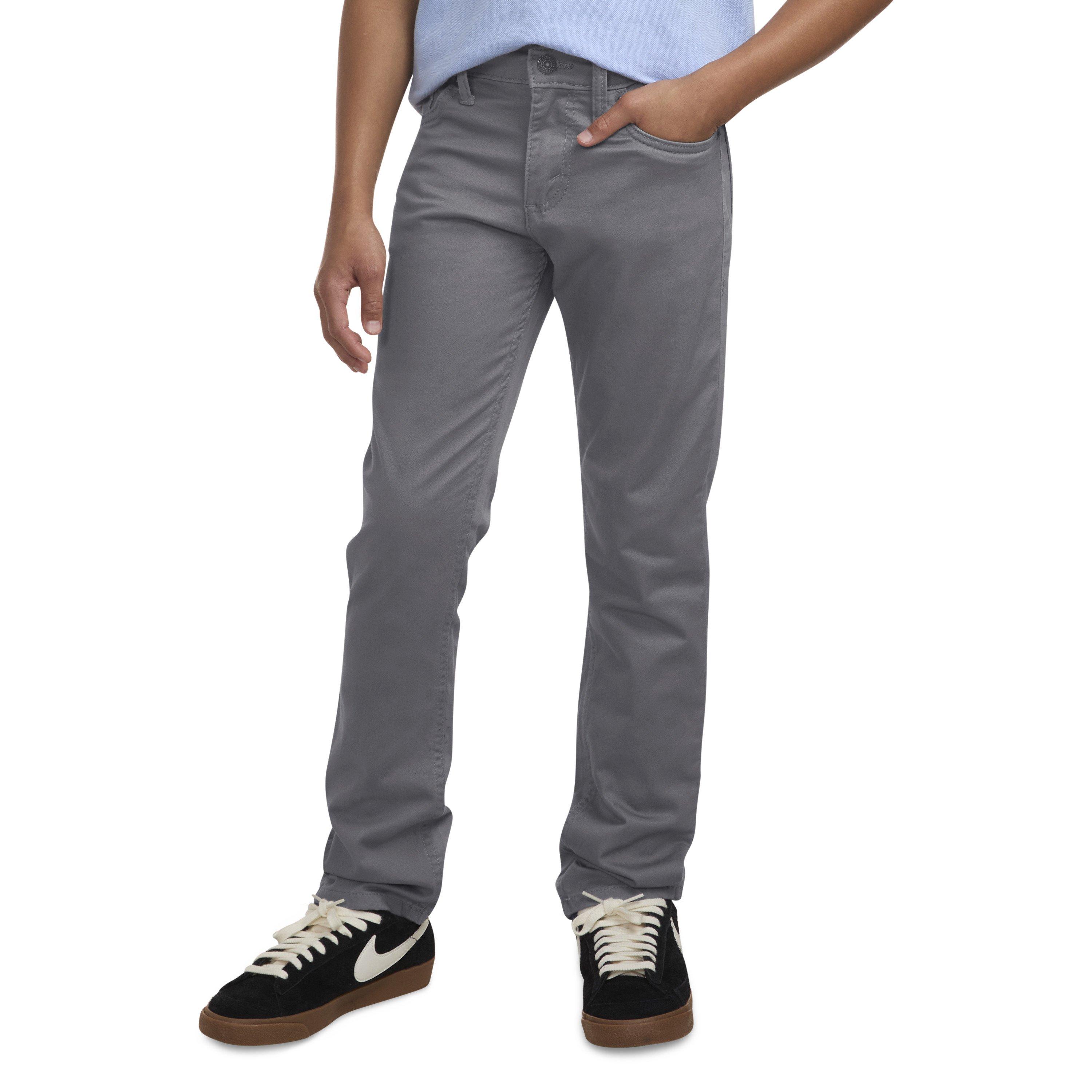 Levi's Big Boys' 511 Slim Fit Soft Brushed Grey Sueded Pants - GREY